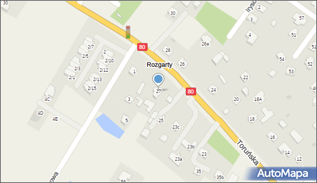 Rozgarty, Toruńska, 27, mapa Rozgarty