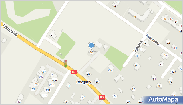 Rozgarty, Toruńska, 30, mapa Rozgarty