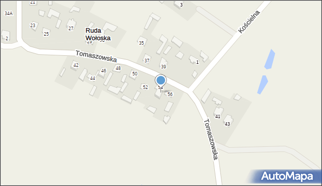 Ruda Wołoska, Tomaszowska, 54A, mapa Ruda Wołoska
