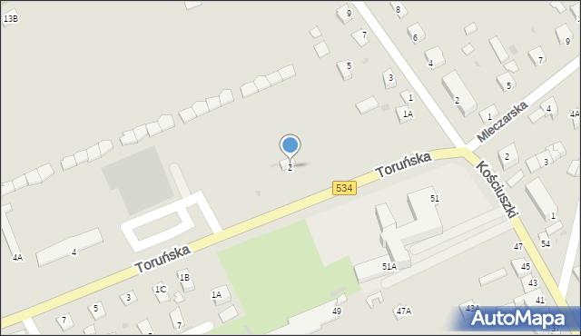 Rypin, Toruńska, 2, mapa Rypin