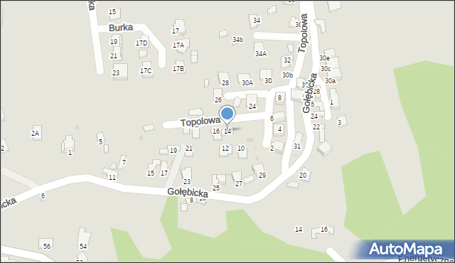 Sandomierz, Topolowa, 14, mapa Sandomierza