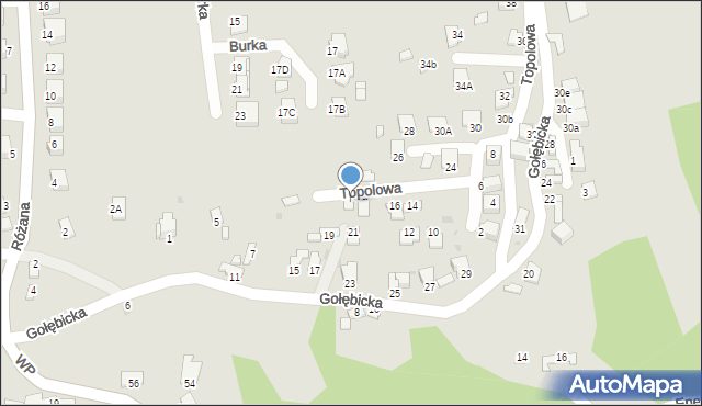 Sandomierz, Topolowa, 18, mapa Sandomierza