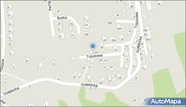 Sandomierz, Topolowa, 20, mapa Sandomierza