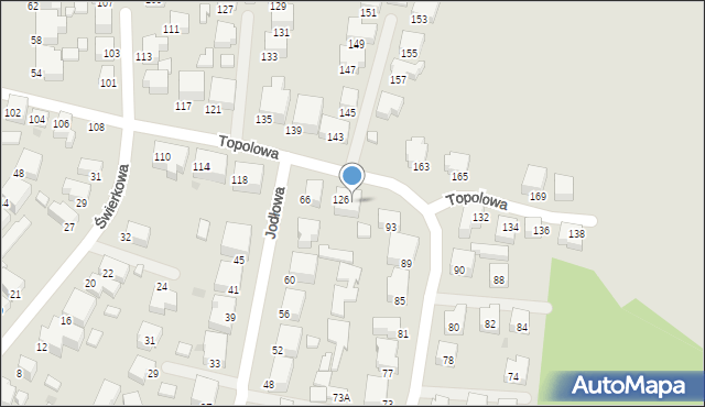 Siedlce, Topolowa, 128, mapa Siedlce