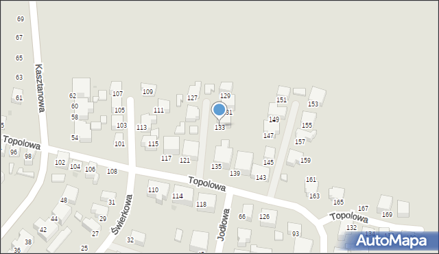 Siedlce, Topolowa, 133, mapa Siedlce