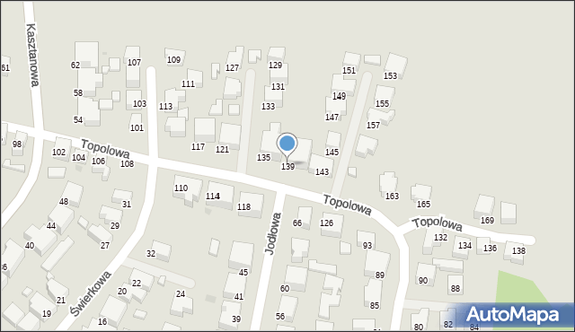 Siedlce, Topolowa, 139, mapa Siedlce