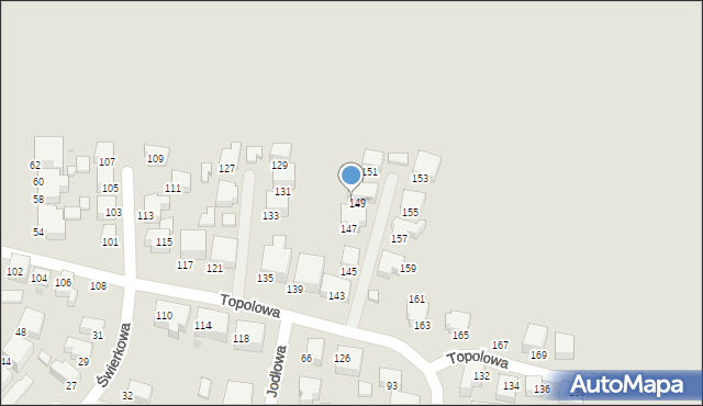 Siedlce, Topolowa, 149A, mapa Siedlce