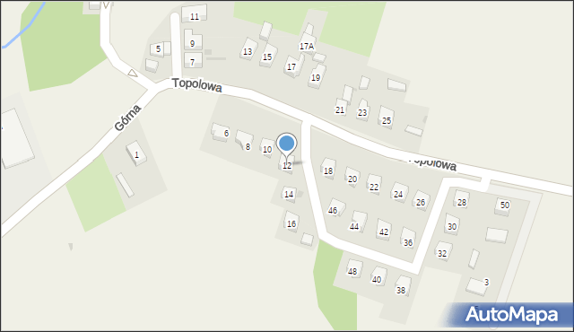 Siedlęcin, Topolowa, 12, mapa Siedlęcin