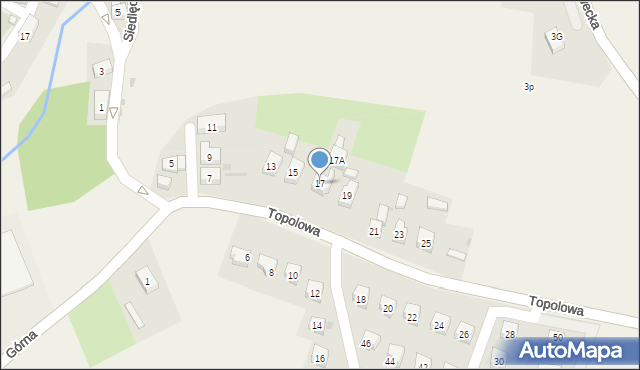 Siedlęcin, Topolowa, 17, mapa Siedlęcin