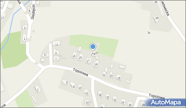 Siedlęcin, Topolowa, 17A, mapa Siedlęcin