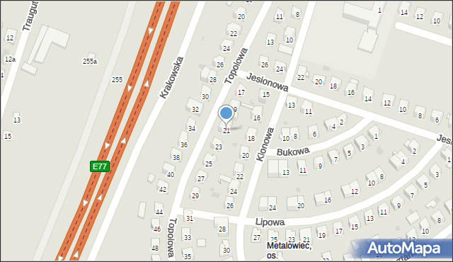 Skarżysko-Kamienna, Topolowa, 21, mapa Skarżysko-Kamienna