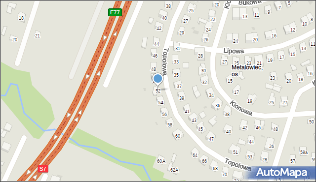 Skarżysko-Kamienna, Topolowa, 52, mapa Skarżysko-Kamienna