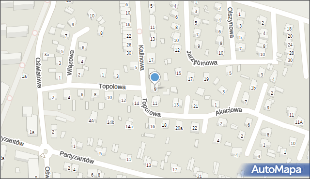 Starachowice, Topolowa, 9, mapa Starachowic