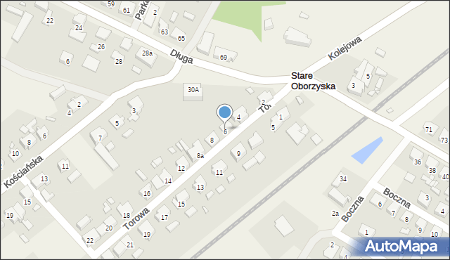 Stare Oborzyska, Torowa, 6, mapa Stare Oborzyska