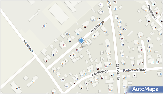 Stęszew, Tomickiego Piotra, 12, mapa Stęszew
