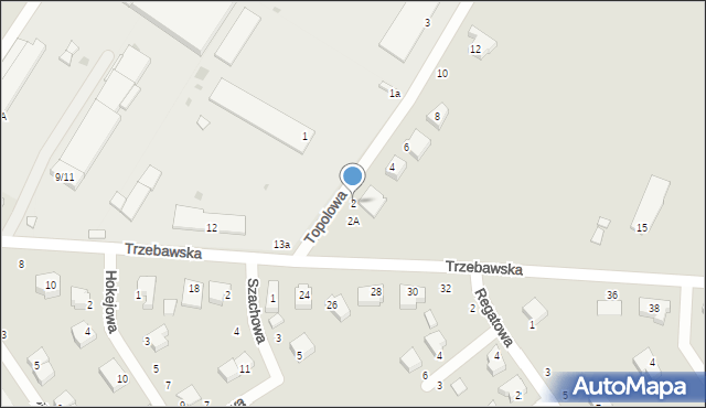 Stęszew, Topolowa, 2, mapa Stęszew