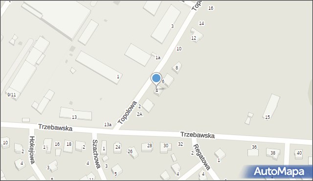 Stęszew, Topolowa, 4, mapa Stęszew