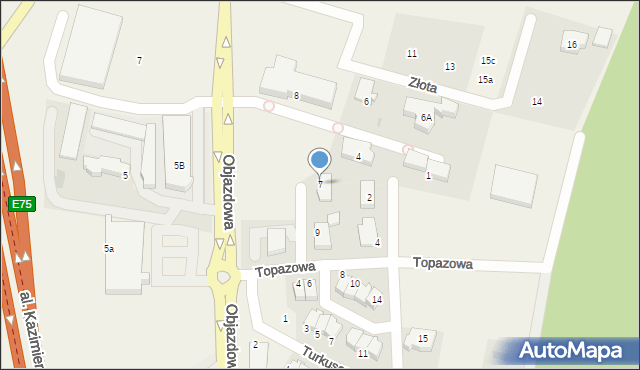 Straszyn, Topazowa, 7, mapa Straszyn