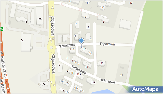 Straszyn, Topazowa, 8, mapa Straszyn