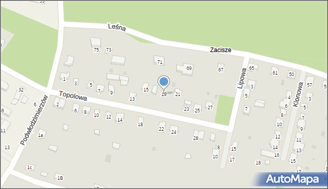 Sulejów, Topolowa, 19, mapa Sulejów