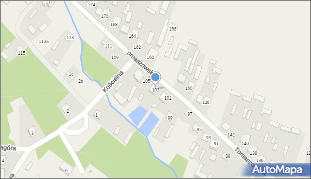 Susiec, Tomaszowska, 103, mapa Susiec