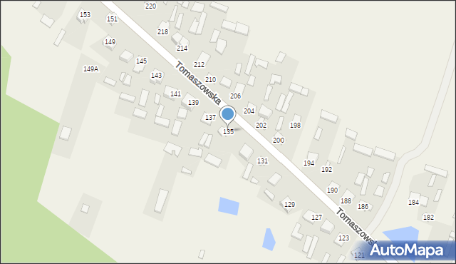 Susiec, Tomaszowska, 135, mapa Susiec