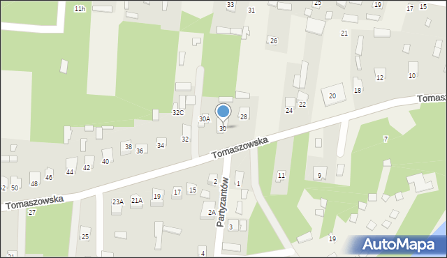 Susiec, Tomaszowska, 30, mapa Susiec