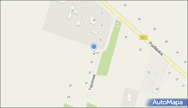 Suszno, Topolowa, 8, mapa Suszno