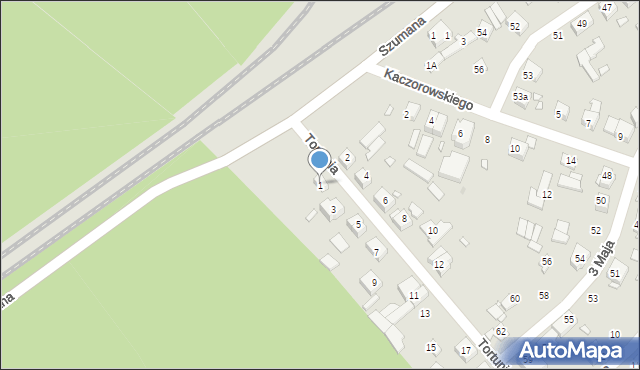 Swarzędz, Tortunia, 1, mapa Swarzędz