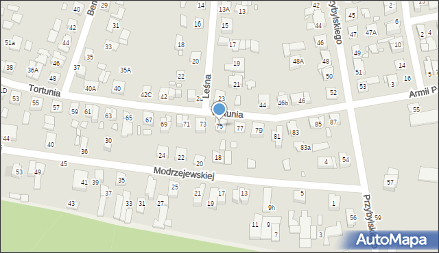 Swarzędz, Tortunia, 75, mapa Swarzędz