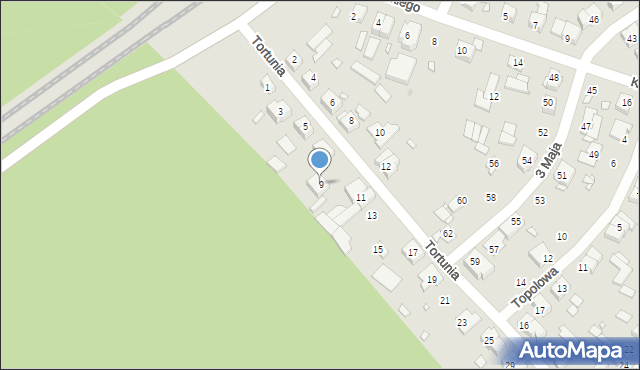 Swarzędz, Tortunia, 9, mapa Swarzędz