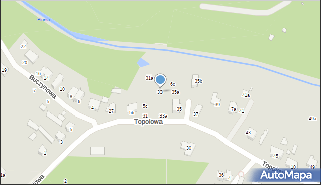 Szczecin, Topolowa, 33, mapa Szczecina