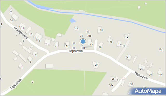 Szczecin, Topolowa, 33a, mapa Szczecina