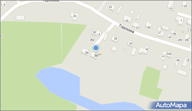 Szczecin, Topolowa, 36b, mapa Szczecina