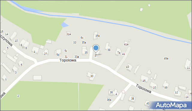 Szczecin, Topolowa, 37, mapa Szczecina