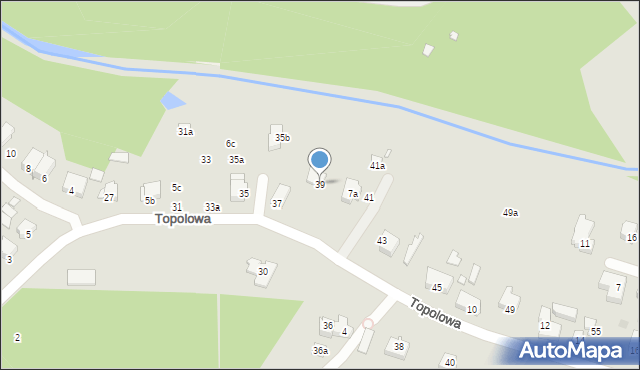 Szczecin, Topolowa, 39, mapa Szczecina