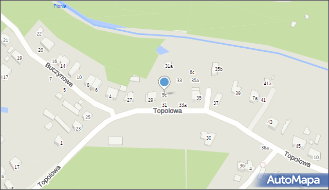 Szczecin, Topolowa, 5c, mapa Szczecina