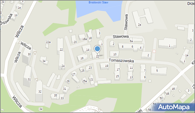 Szczecin, Tomaszowska, 12, mapa Szczecina