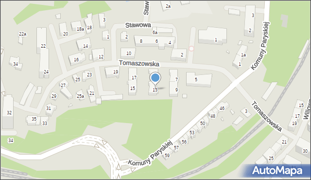 Szczecin, Tomaszowska, 13, mapa Szczecina