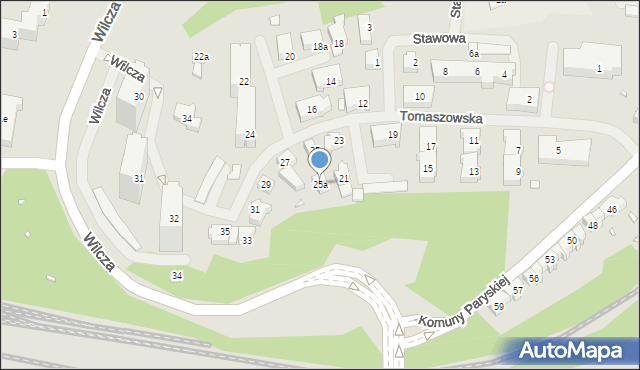 Szczecin, Tomaszowska, 25a, mapa Szczecina