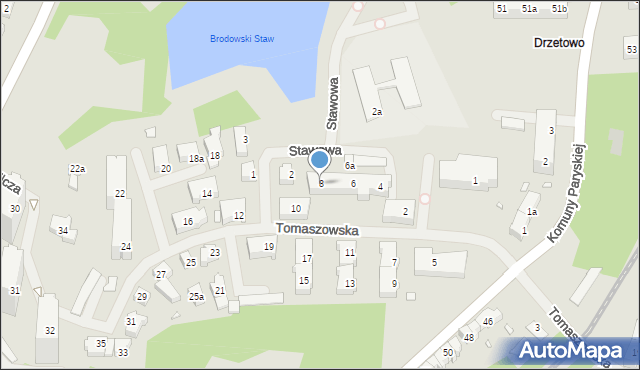 Szczecin, Tomaszowska, 8, mapa Szczecina