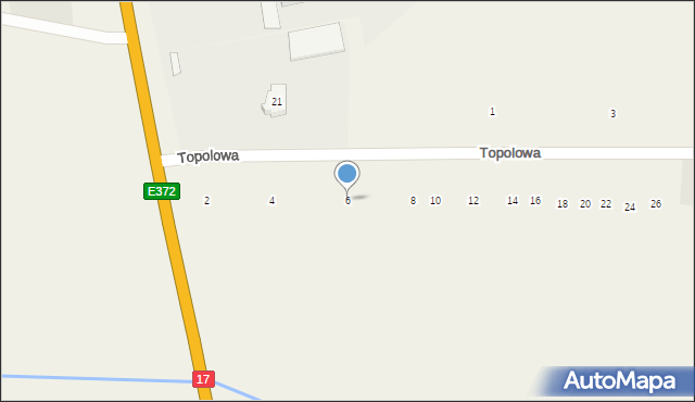 Tarnawatka-Tartak, Topolowa, 6, mapa Tarnawatka-Tartak