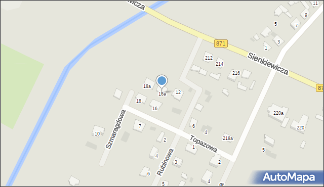 Tarnobrzeg, Topazowa, 16a, mapa Tarnobrzegu