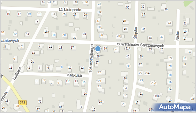 Tarnów, Tokarzewskiego Michała, gen., 29, mapa Tarnów