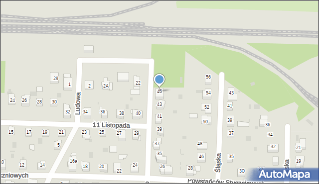 Tarnów, Tokarzewskiego Michała, gen., 45, mapa Tarnów