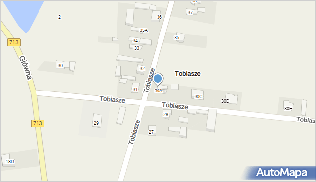 Tobiasze, Tobiasze, 30A, mapa Tobiasze