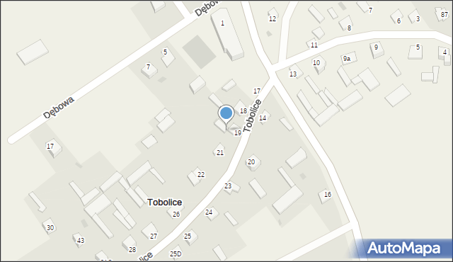 Tobolice, Tobolice, 19A, mapa Tobolice