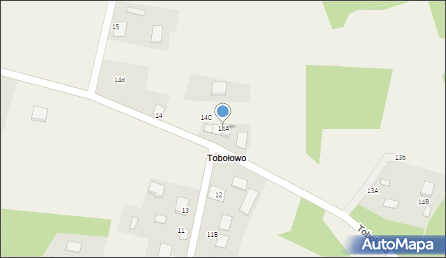 Tobołowo, Tobołowo, 14A, mapa Tobołowo