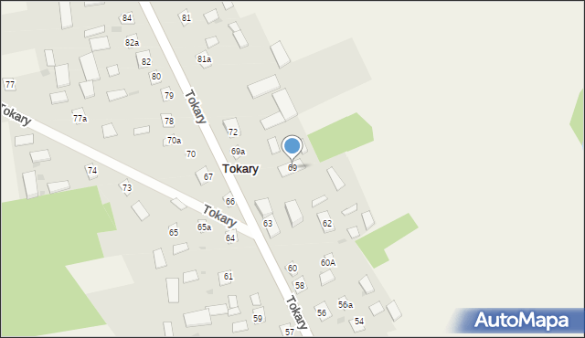 Tokary, Tokary, 69, mapa Tokary