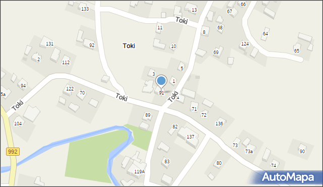 Toki, Toki, 91, mapa Toki